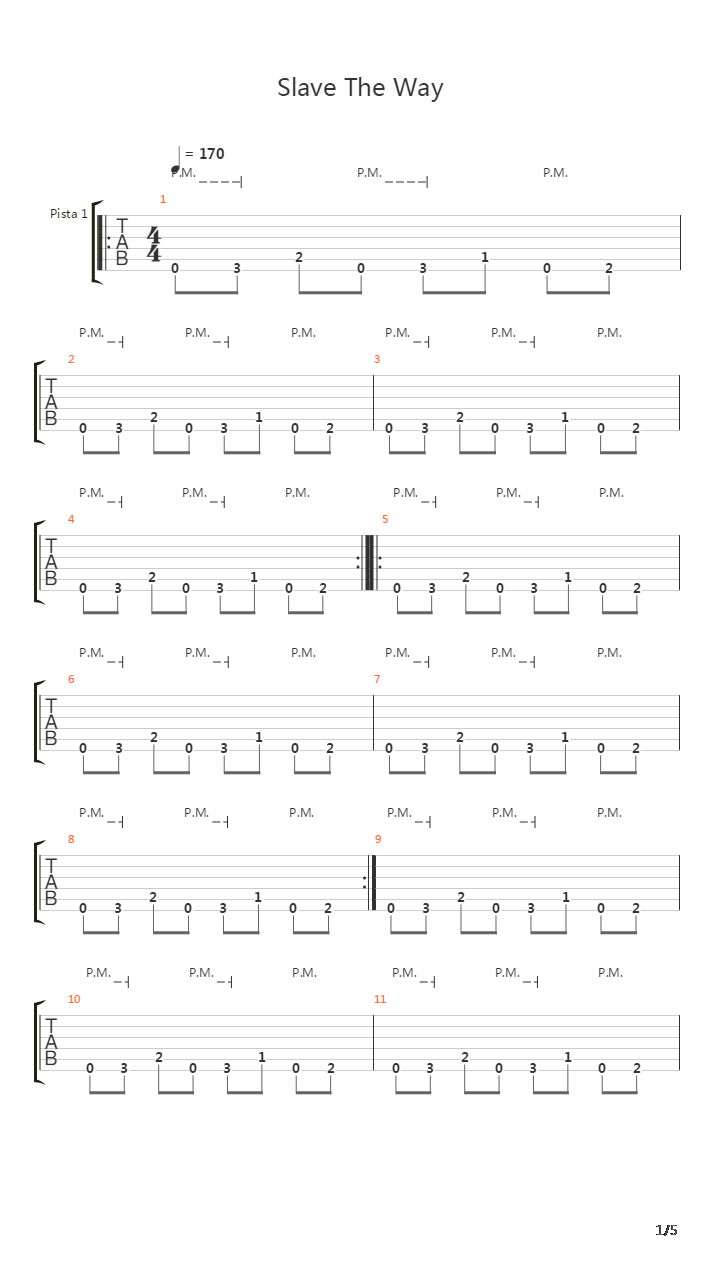 Slave The Way吉他谱