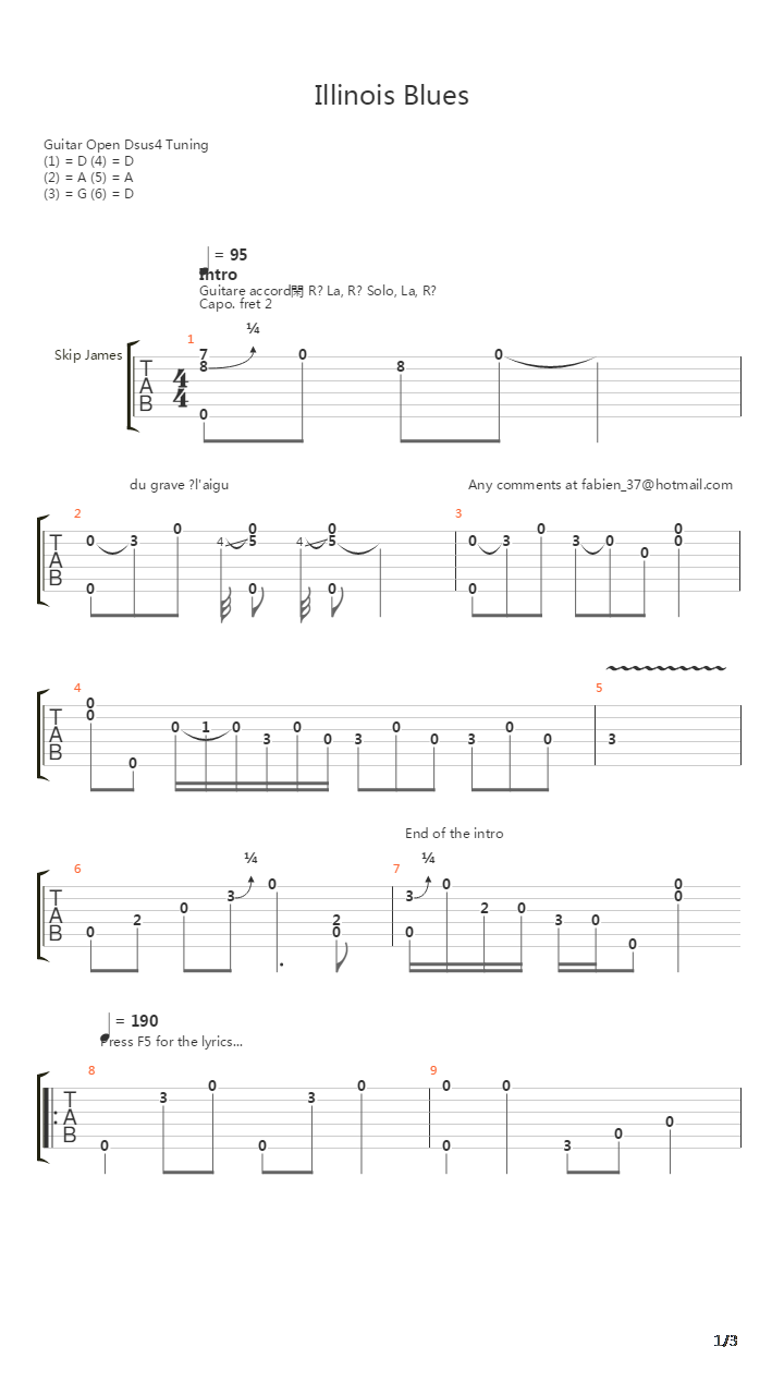 Illinois Blues吉他谱