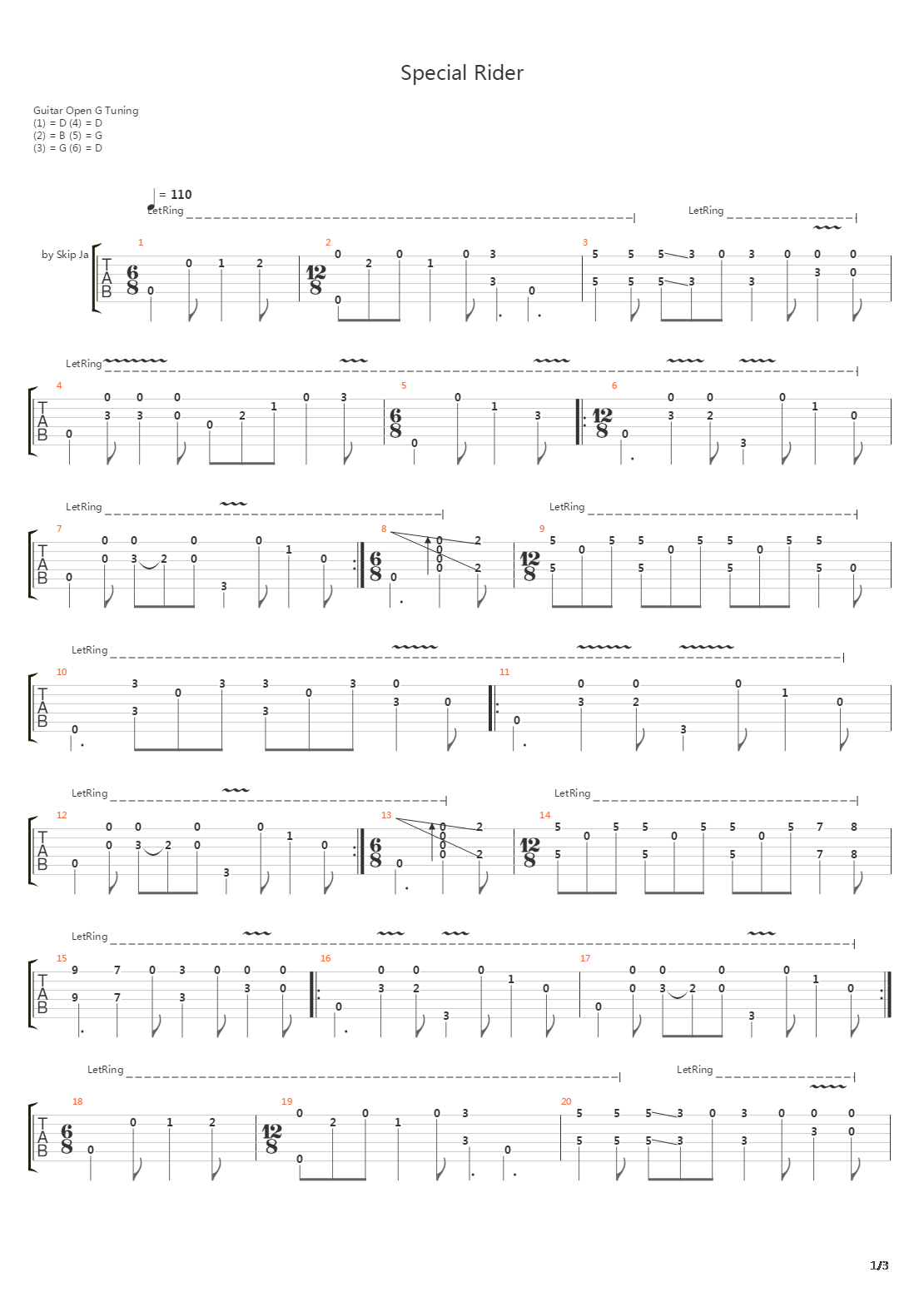 Special Rider吉他谱