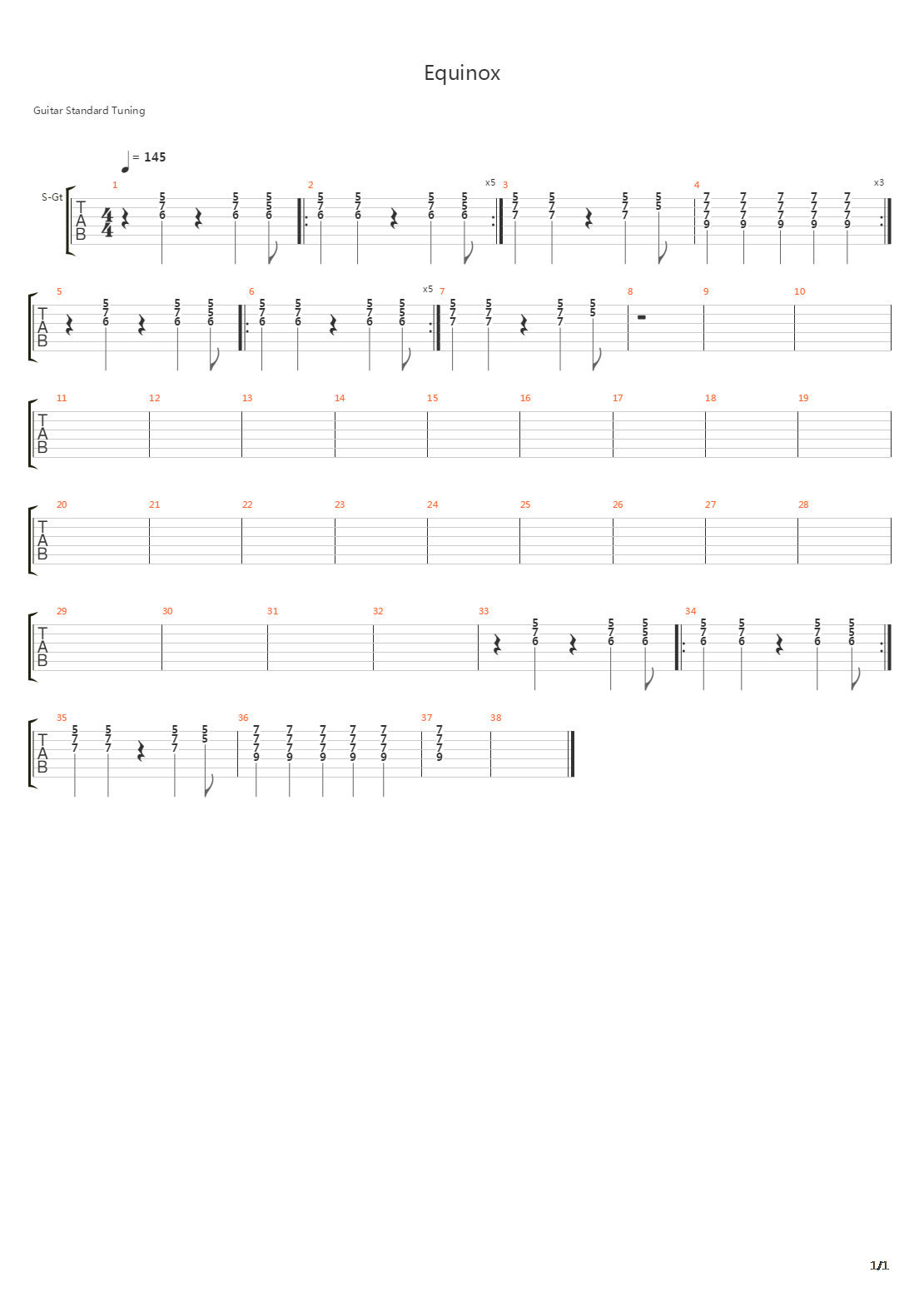 Equinox吉他谱