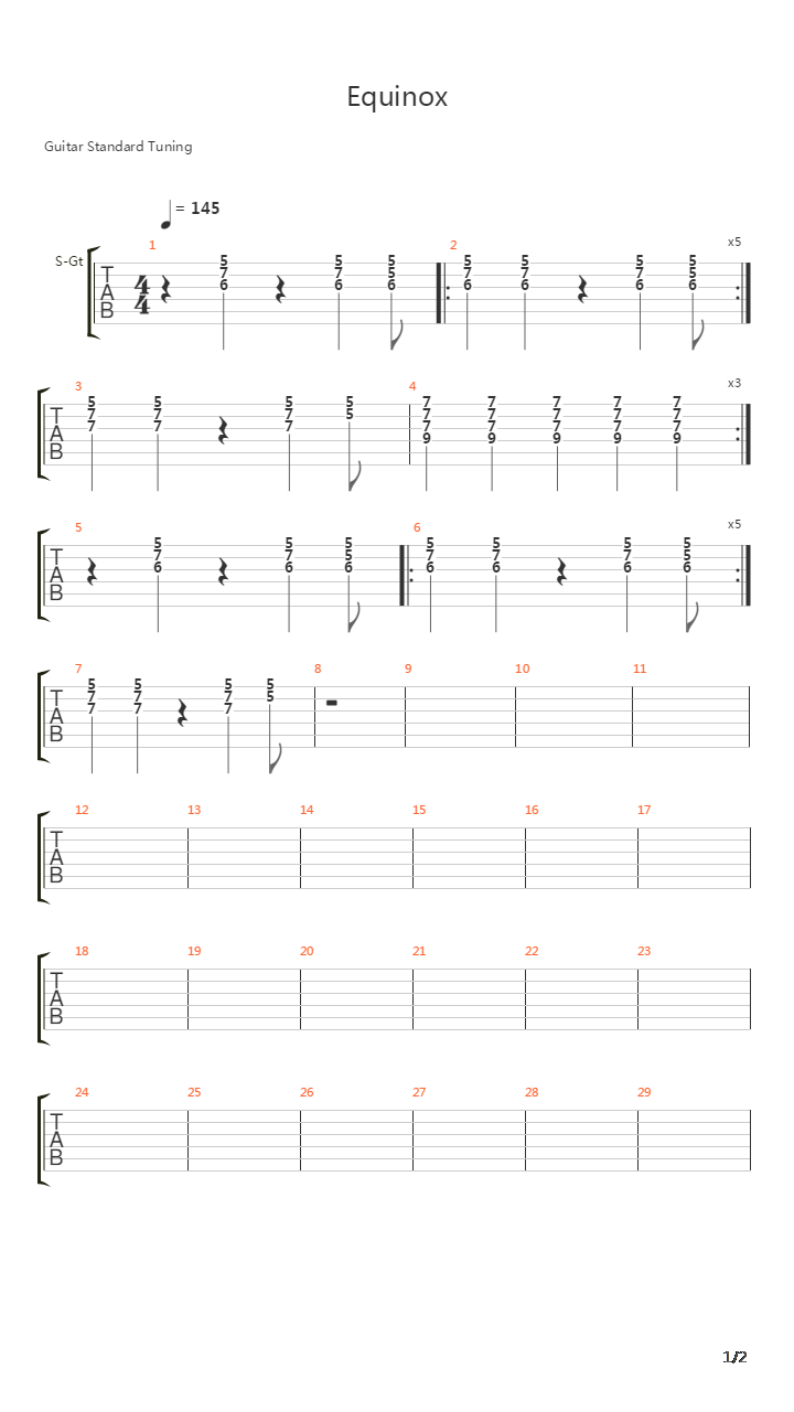 Equinox吉他谱