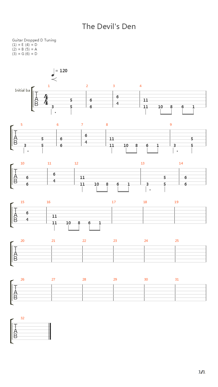 The Devils Den吉他谱