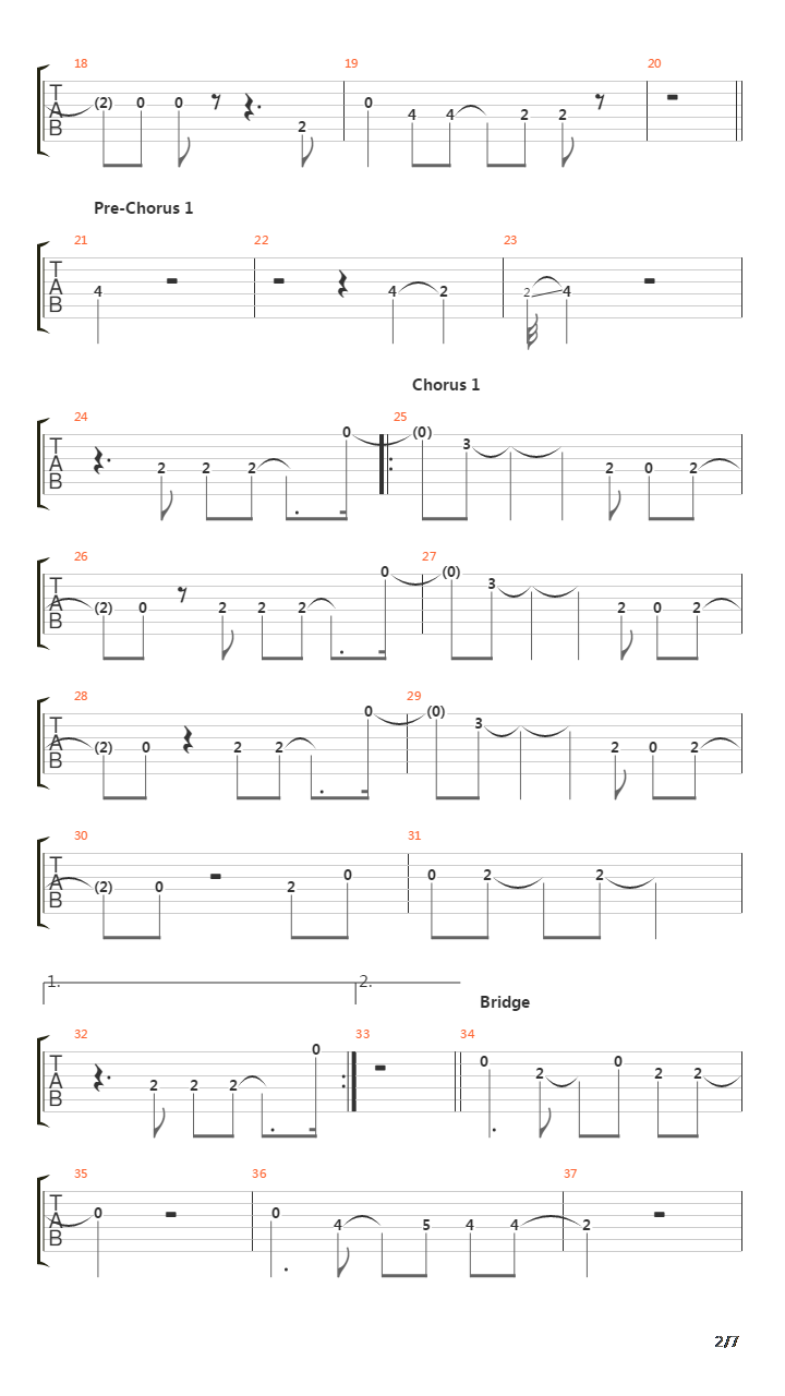 Brazen吉他谱