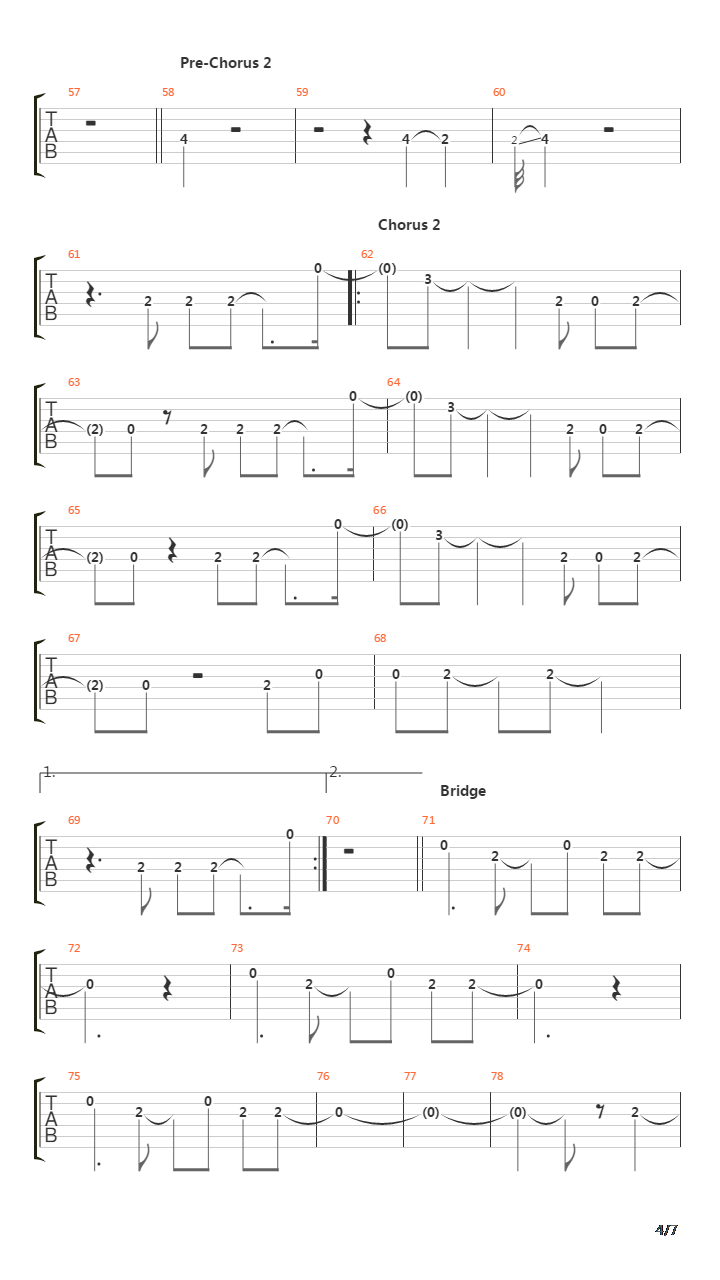 Brazen吉他谱