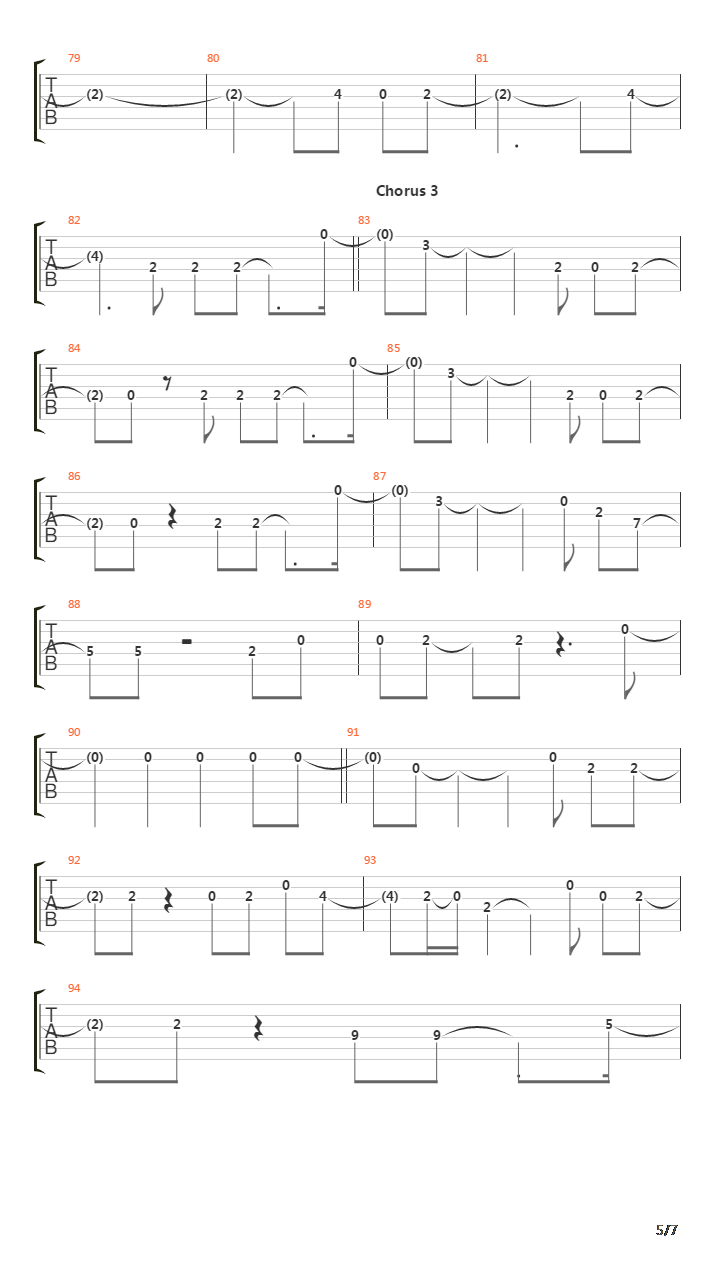 Brazen吉他谱