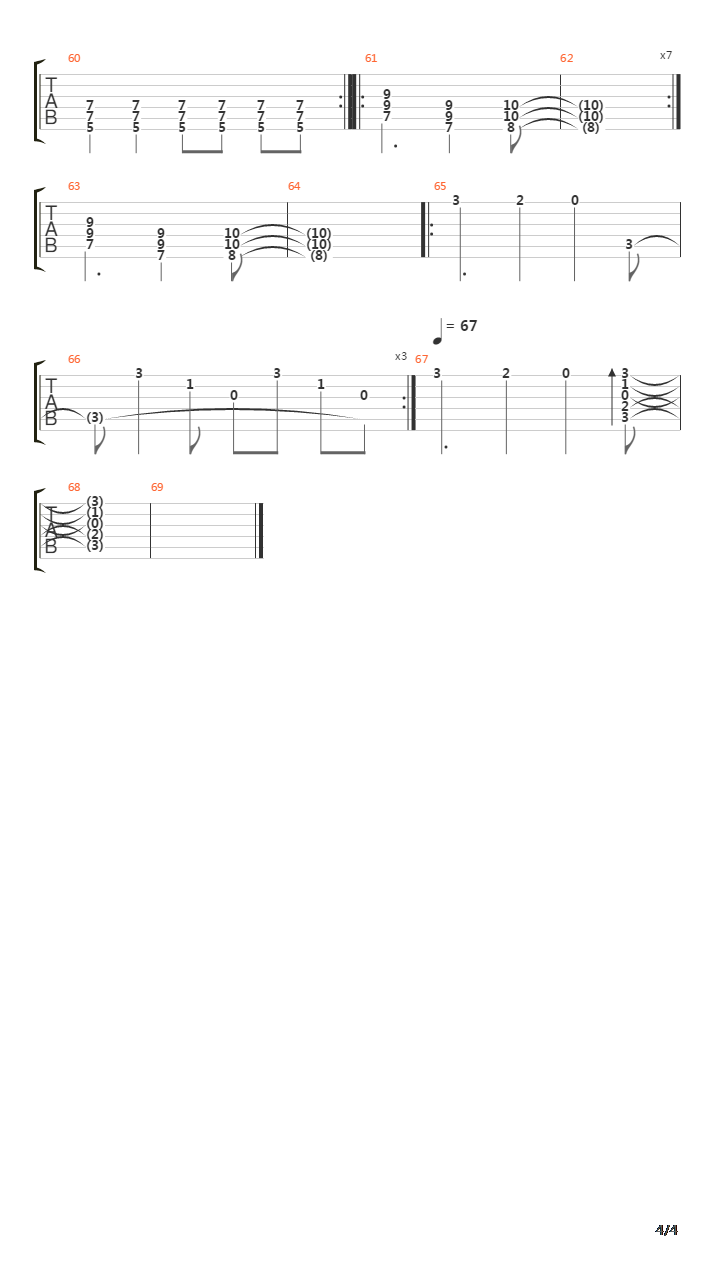 Brazen吉他谱