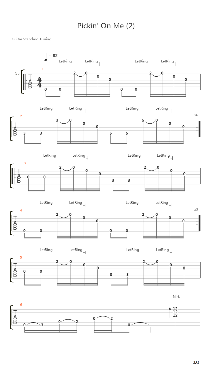 Pickin On Me吉他谱