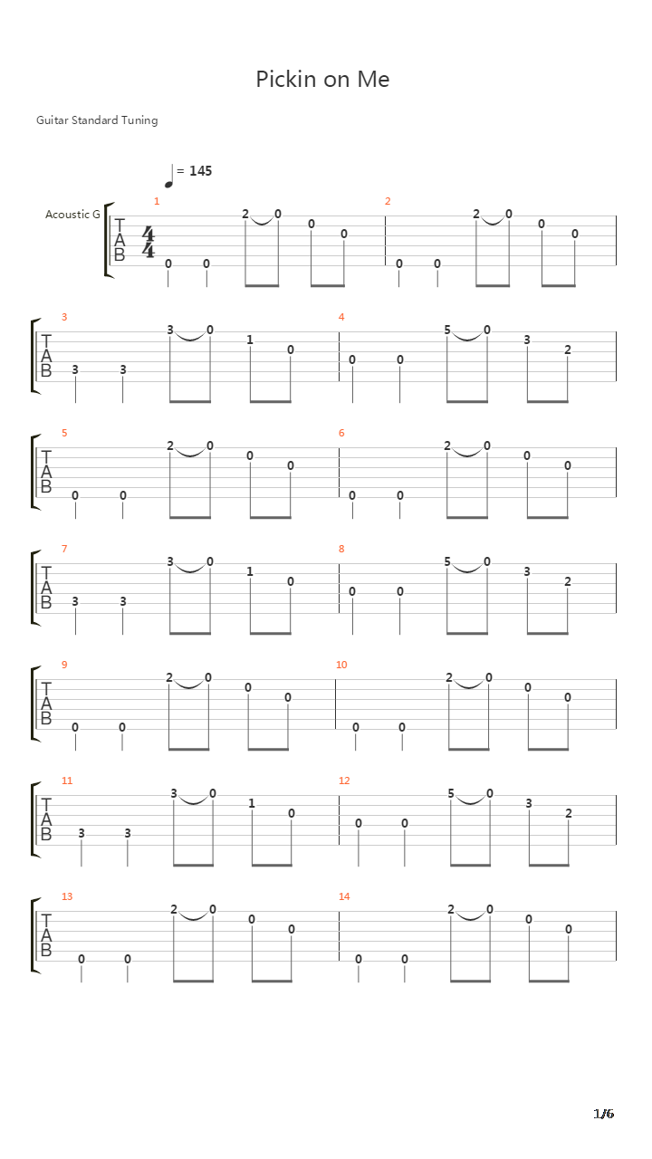 Pickin On Me吉他谱