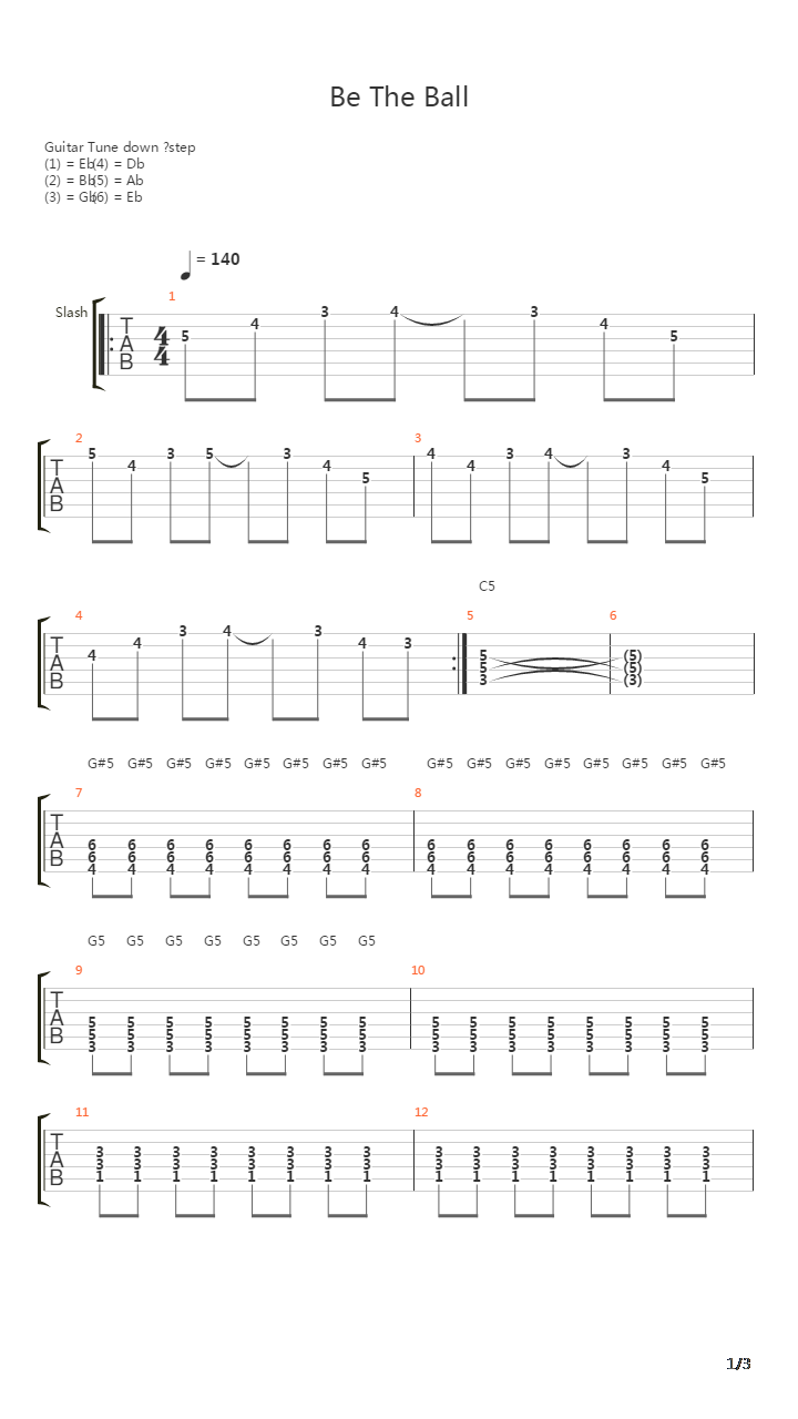 Be Tha Ball吉他谱