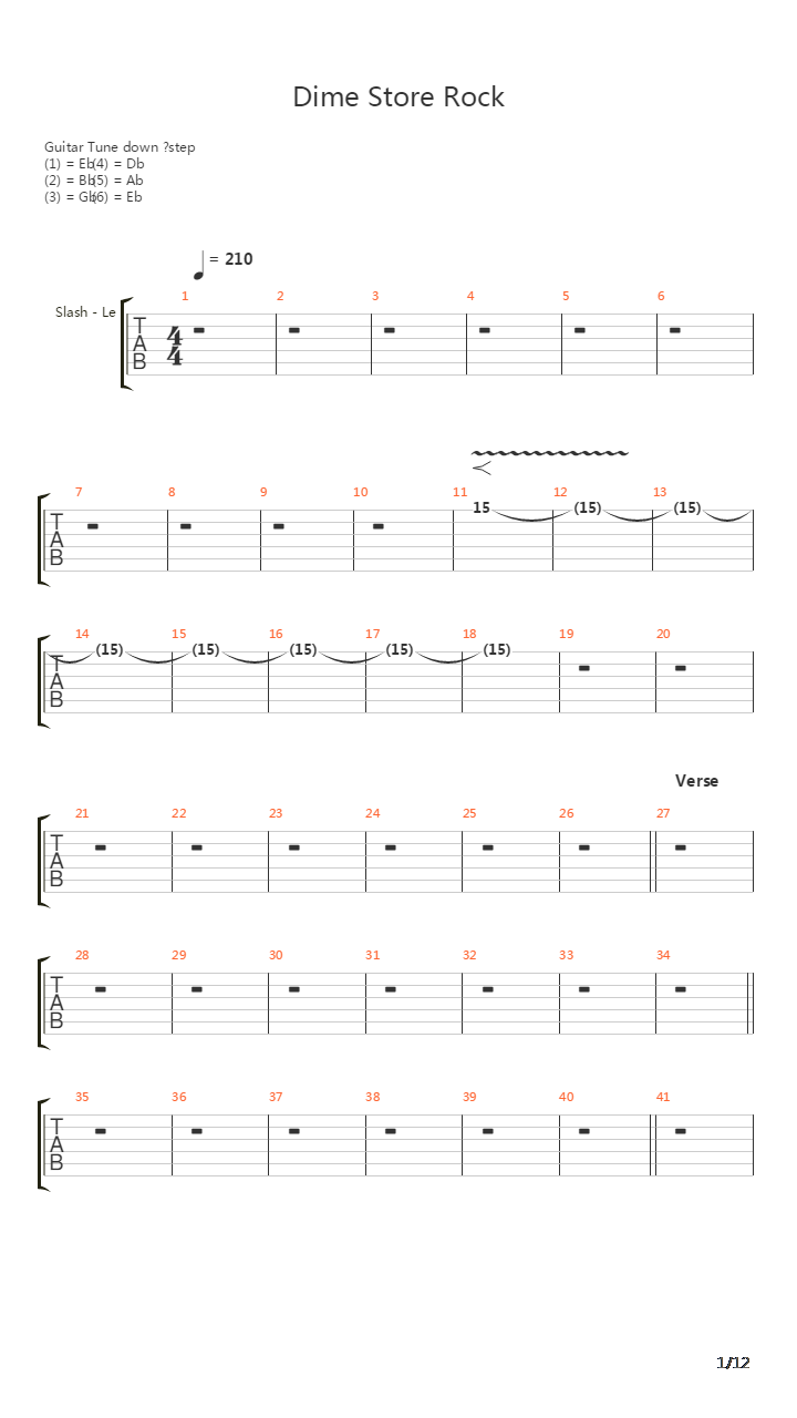 Dime Store Rock吉他谱