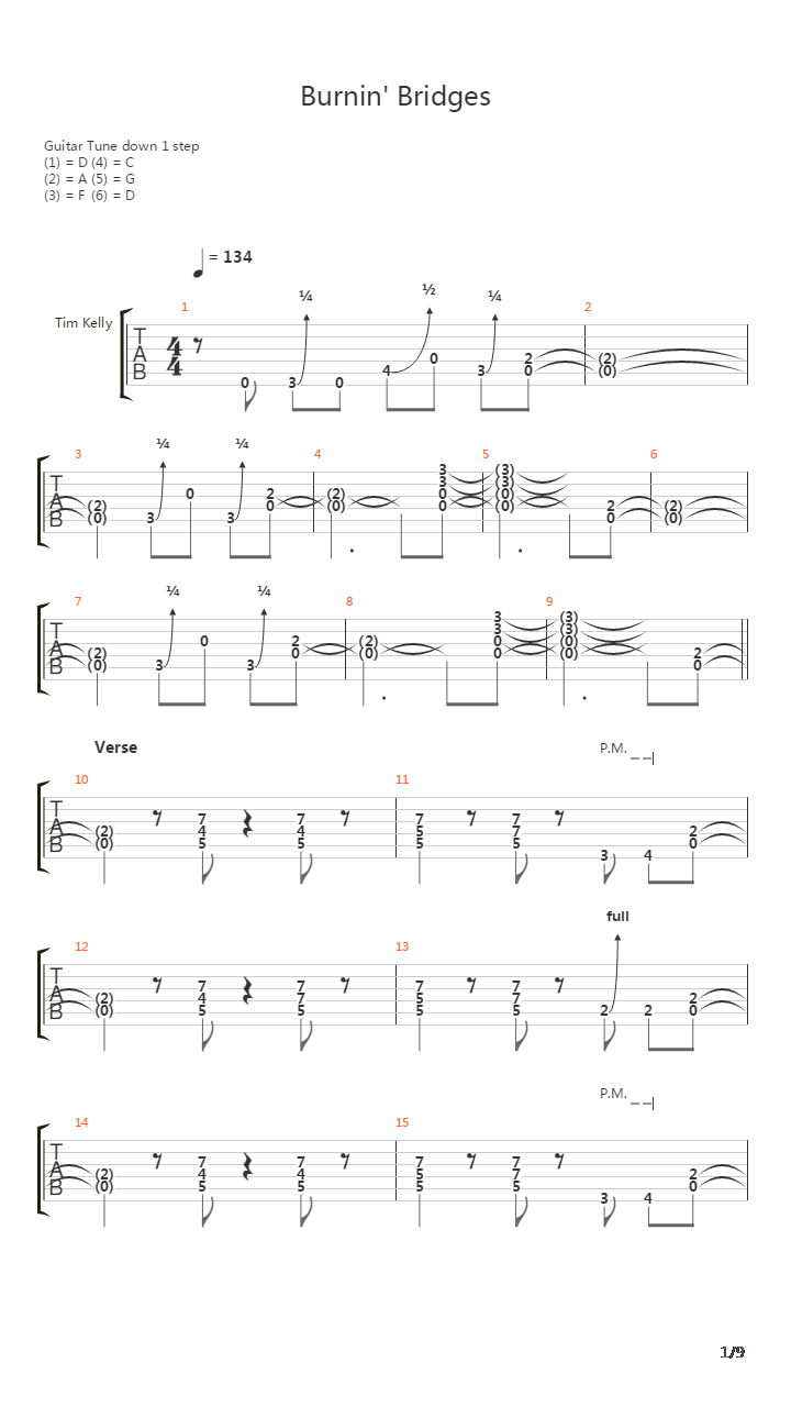 Burnin Bridges吉他谱