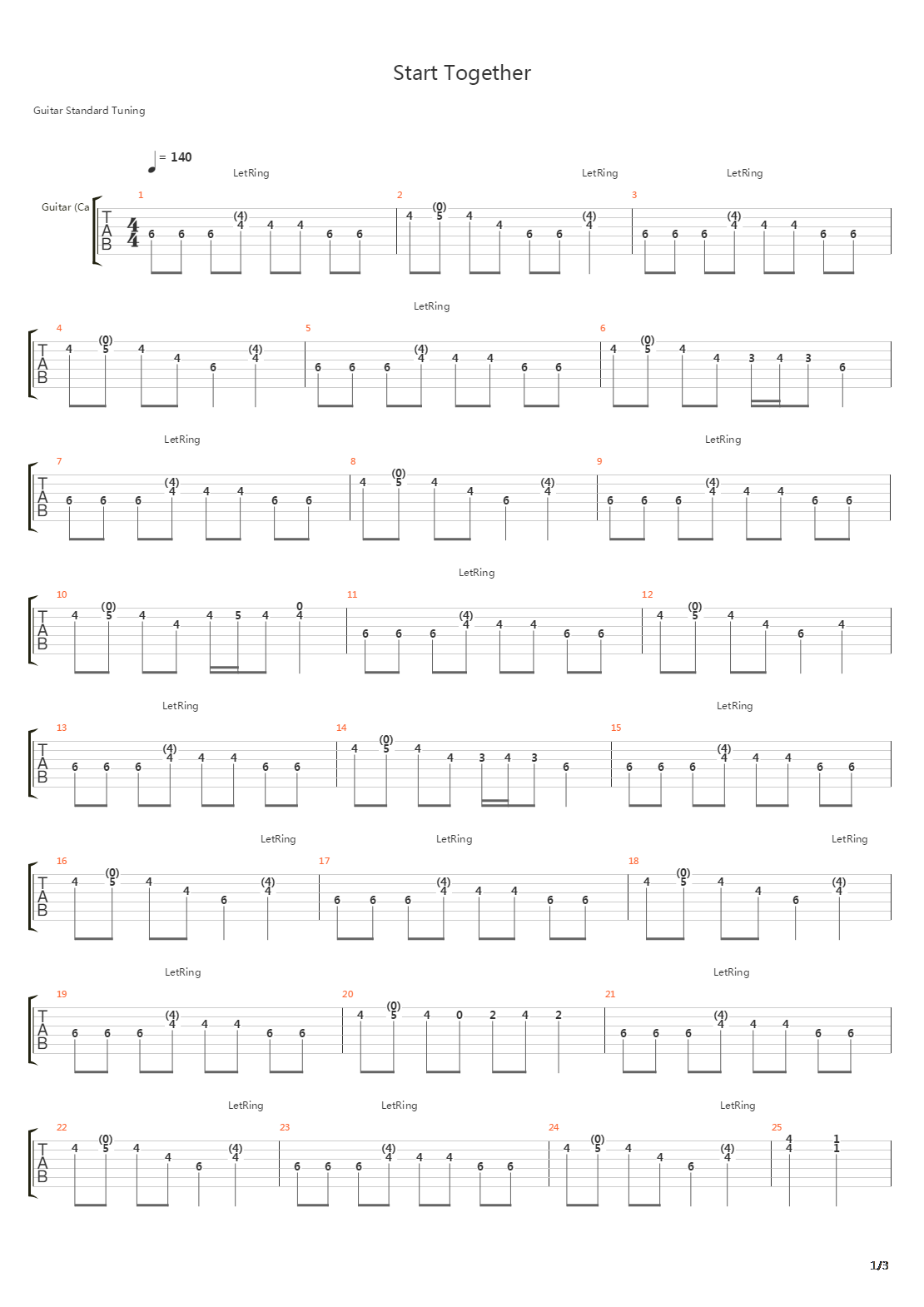 Start Together吉他谱