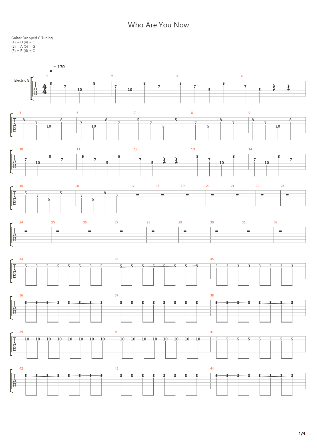 Who Are You Now吉他谱