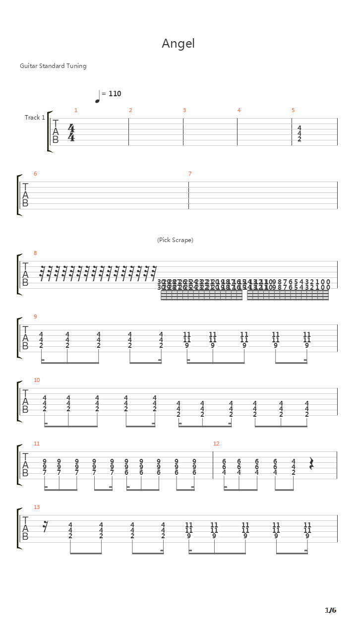 Angel吉他谱