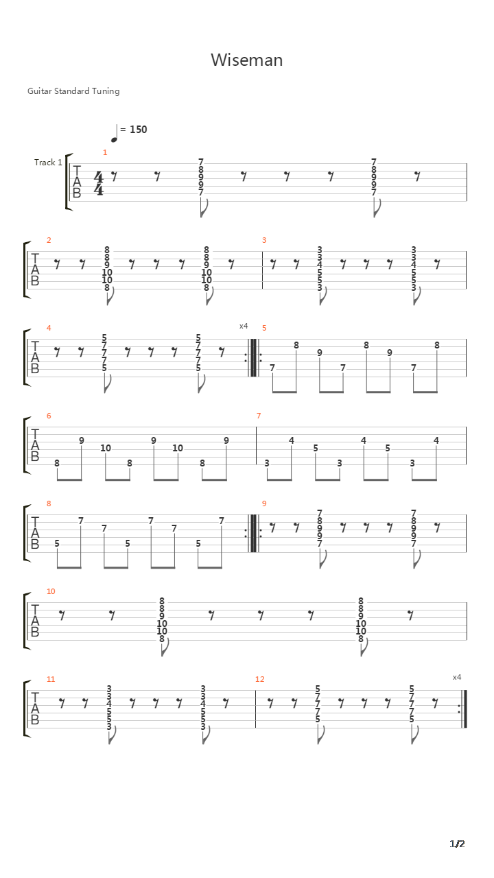 Wiseman吉他谱