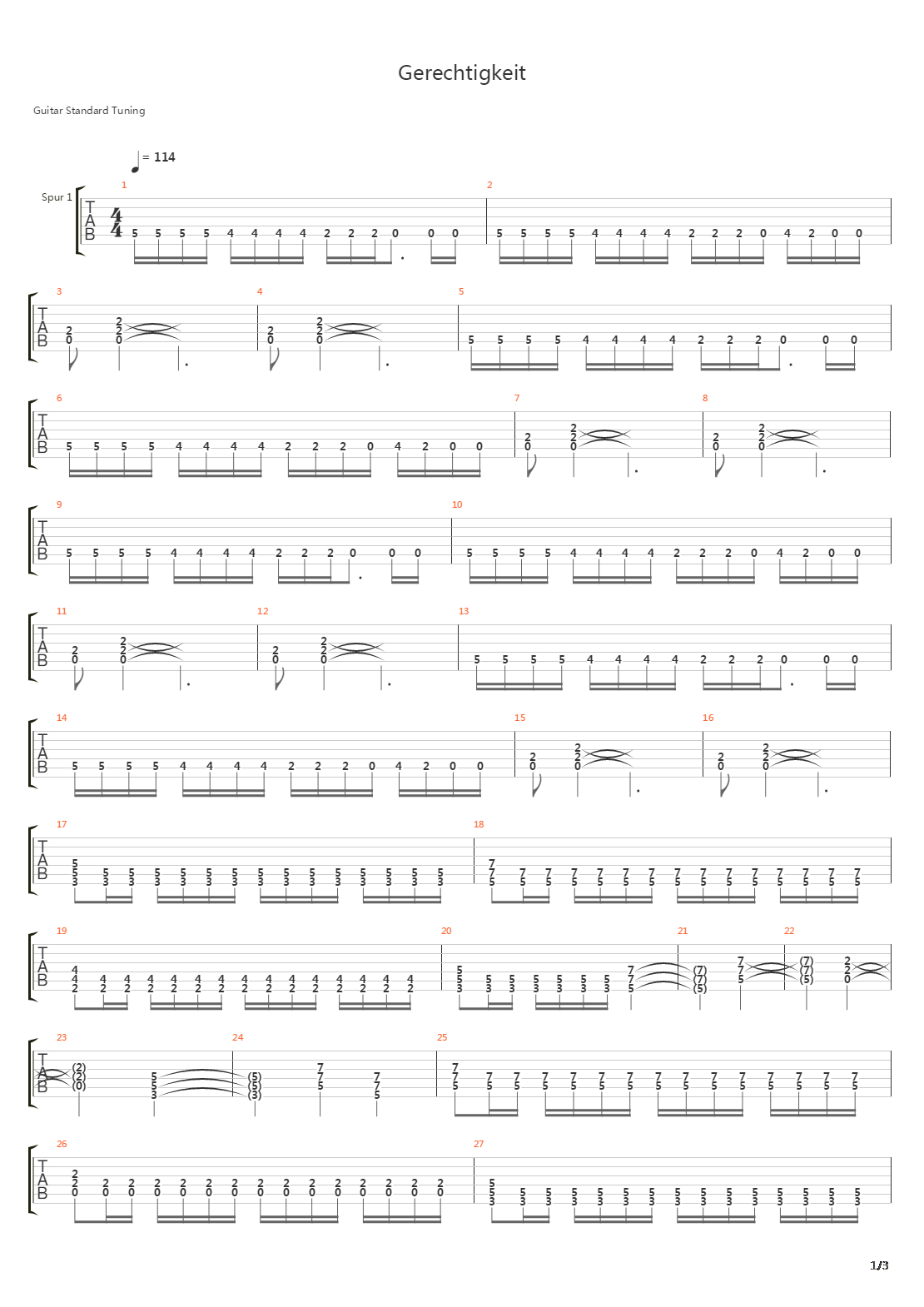 Gerechtigkeit吉他谱
