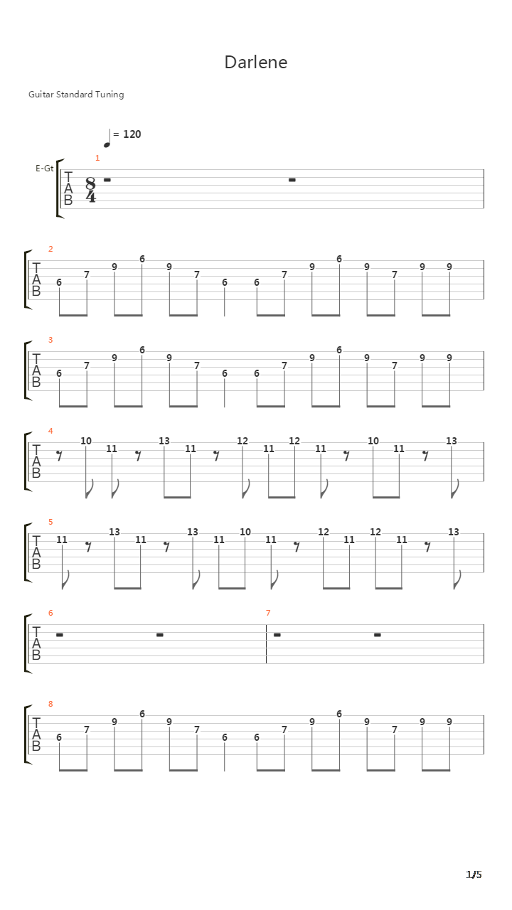 Darlene吉他谱