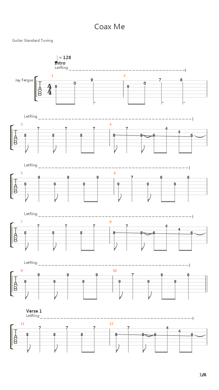 Coax Me吉他谱
