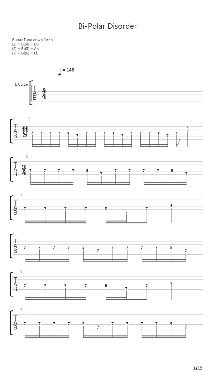 Bi-polar Disorder吉他谱
