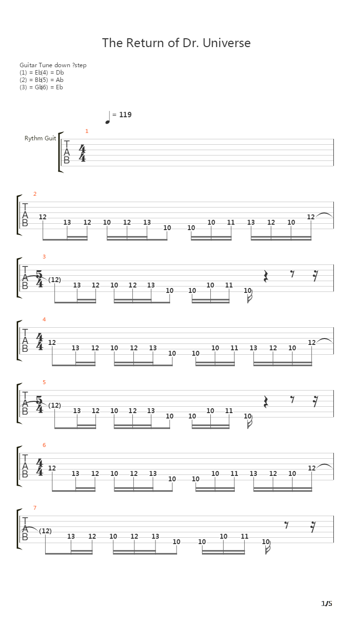 The Return Of Dr Universe吉他谱