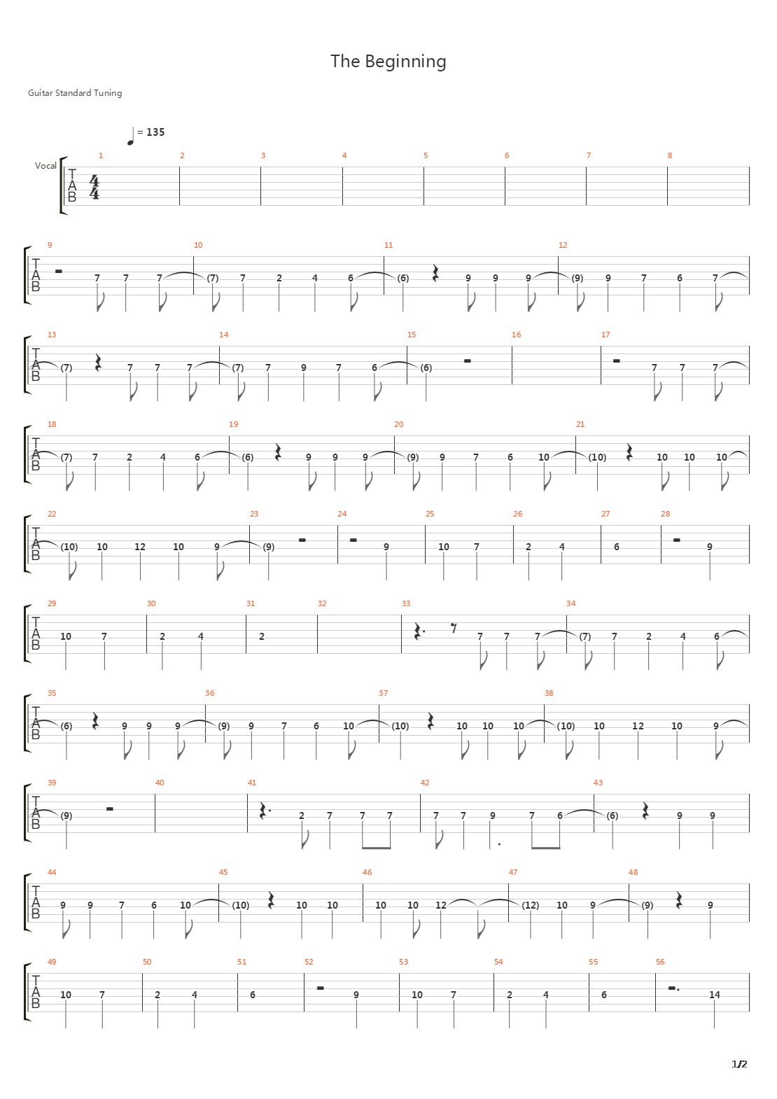 The Beginning吉他谱