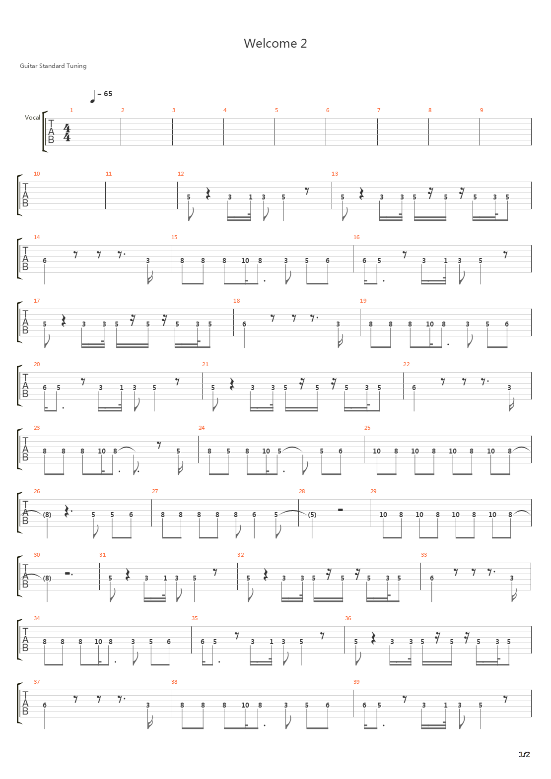 Welcome 2吉他谱