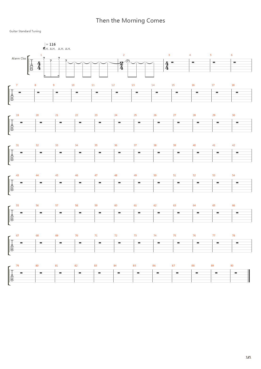 Then The Morning Comes吉他谱