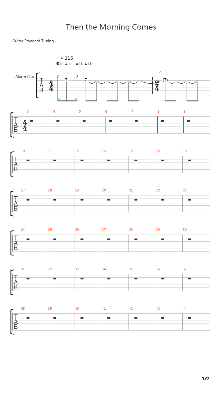 Then The Morning Comes吉他谱