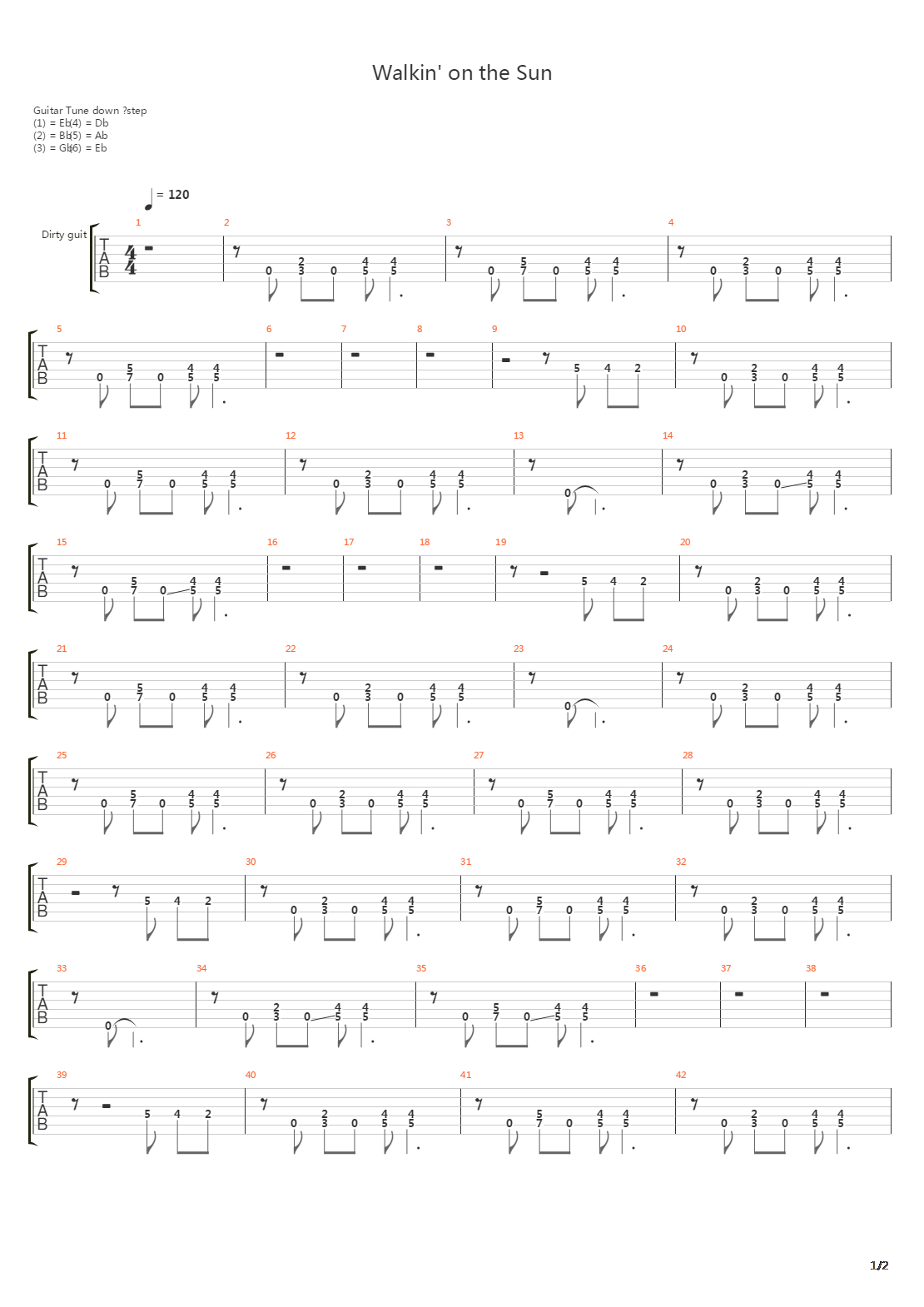 Walking On The Sun吉他谱