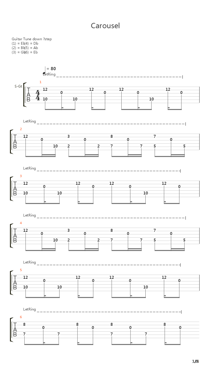 Carousel吉他谱