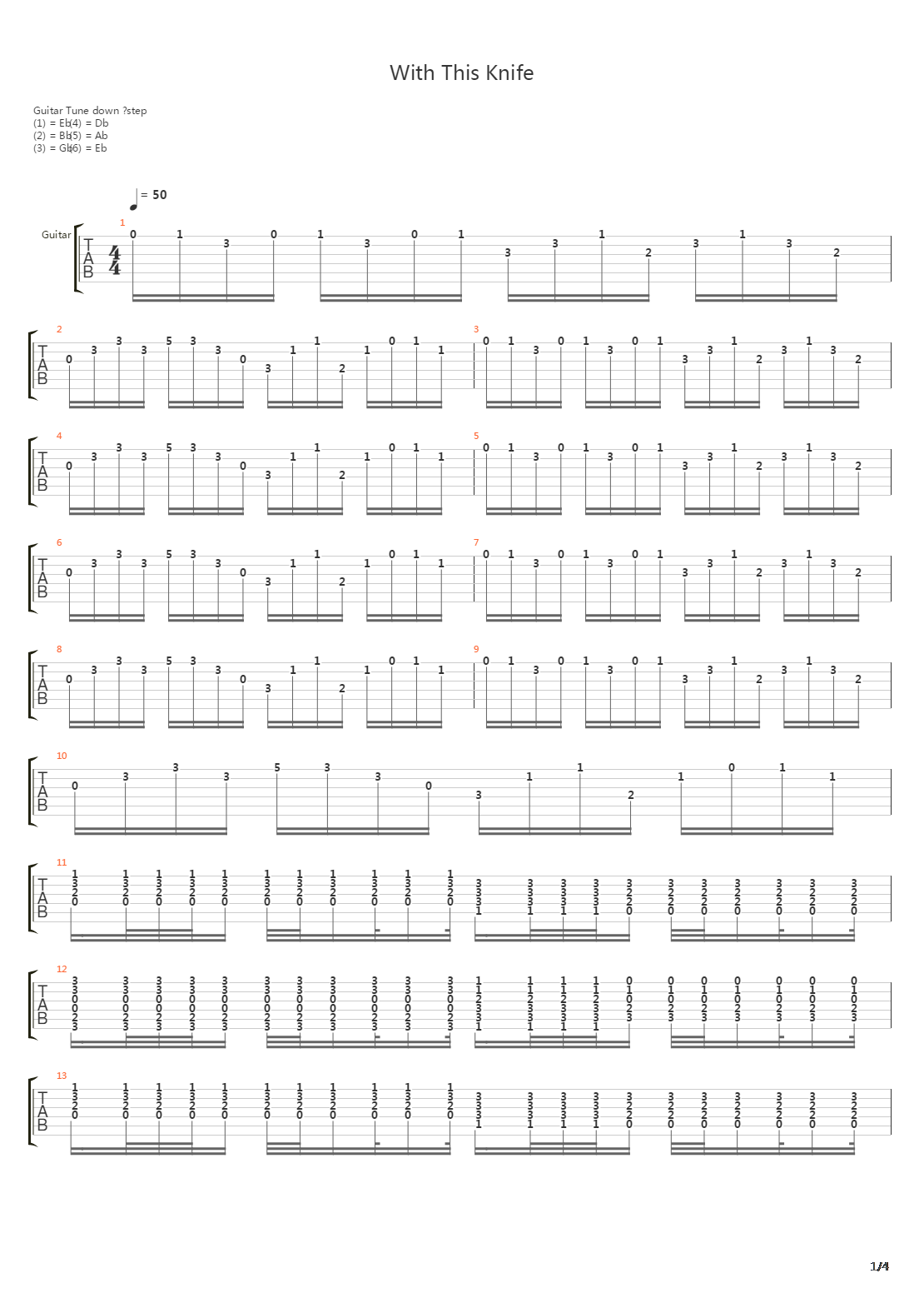 With This Knife吉他谱