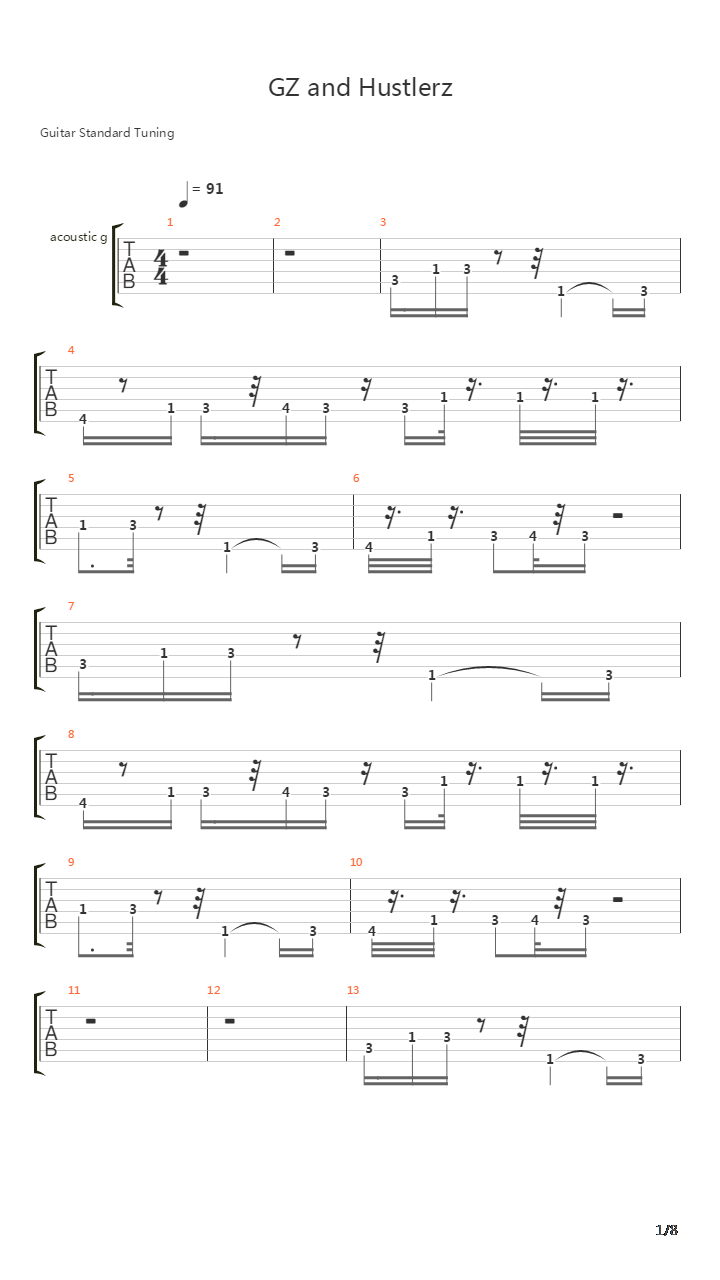 Gz And Hustlas吉他谱