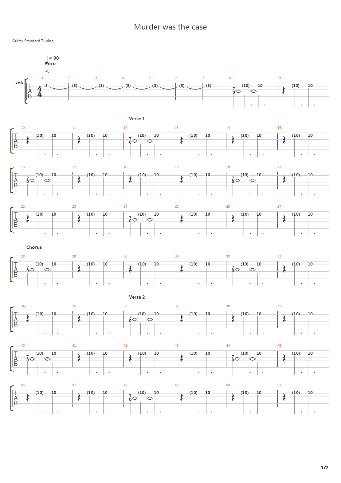 Murder Was The Case Remix吉他谱