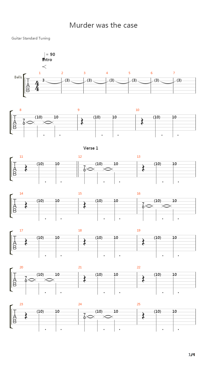 Murder Was The Case Remix吉他谱
