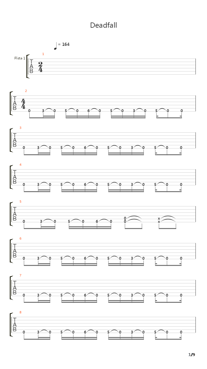 Deadfall吉他谱