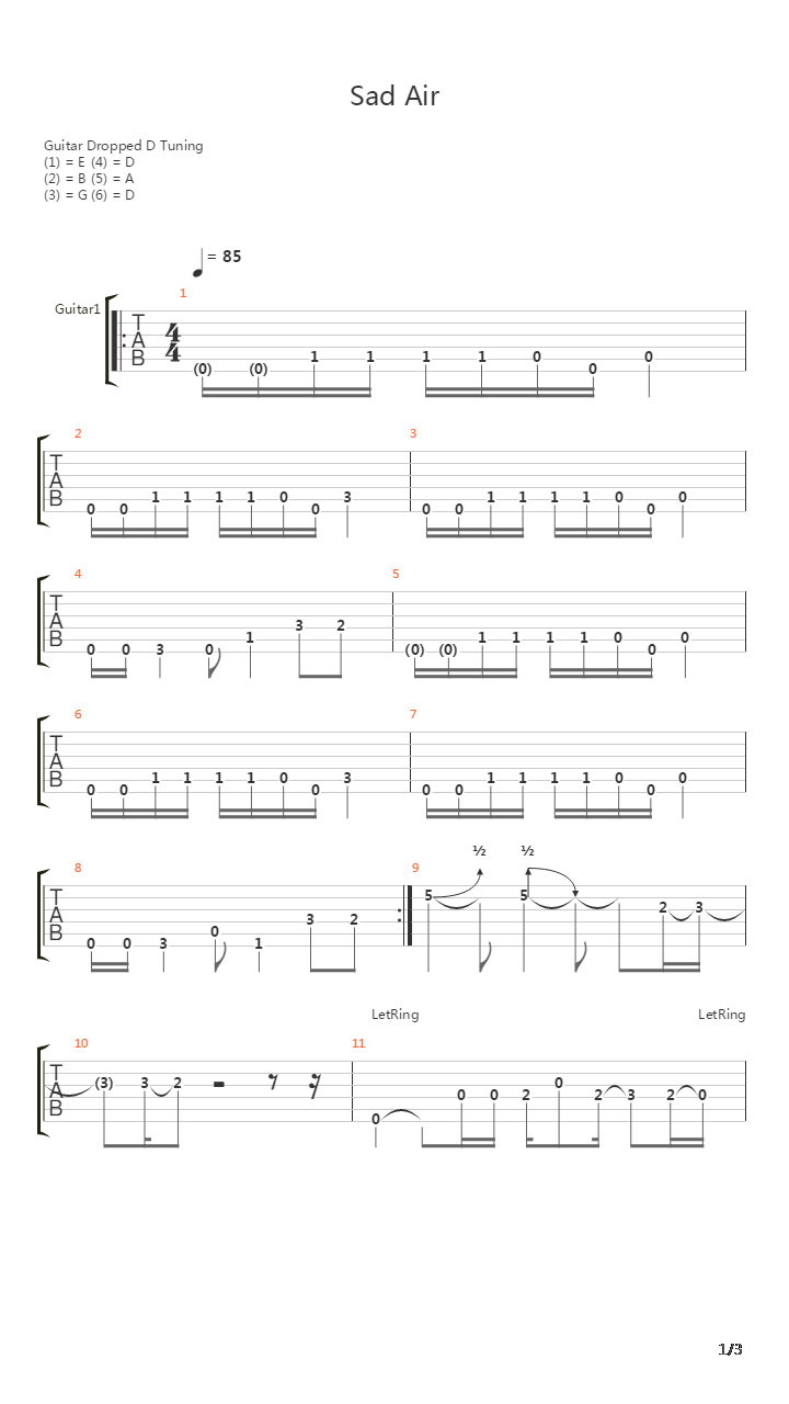 Sad Air吉他谱