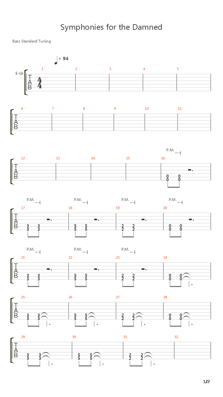 Symphonies For The Damned吉他谱