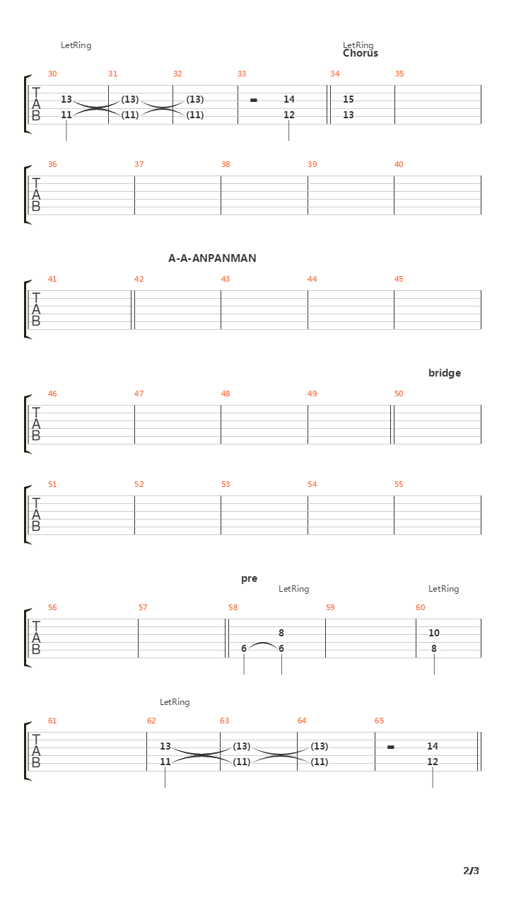 Anpanman Theme吉他谱