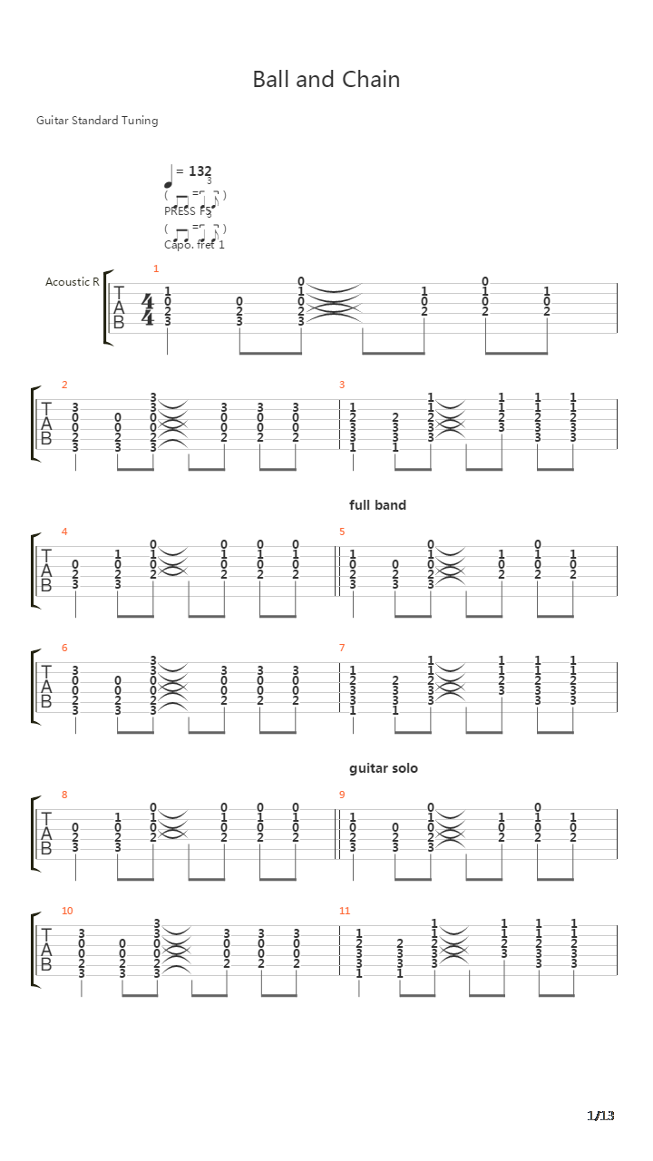 Ball And Chain吉他谱