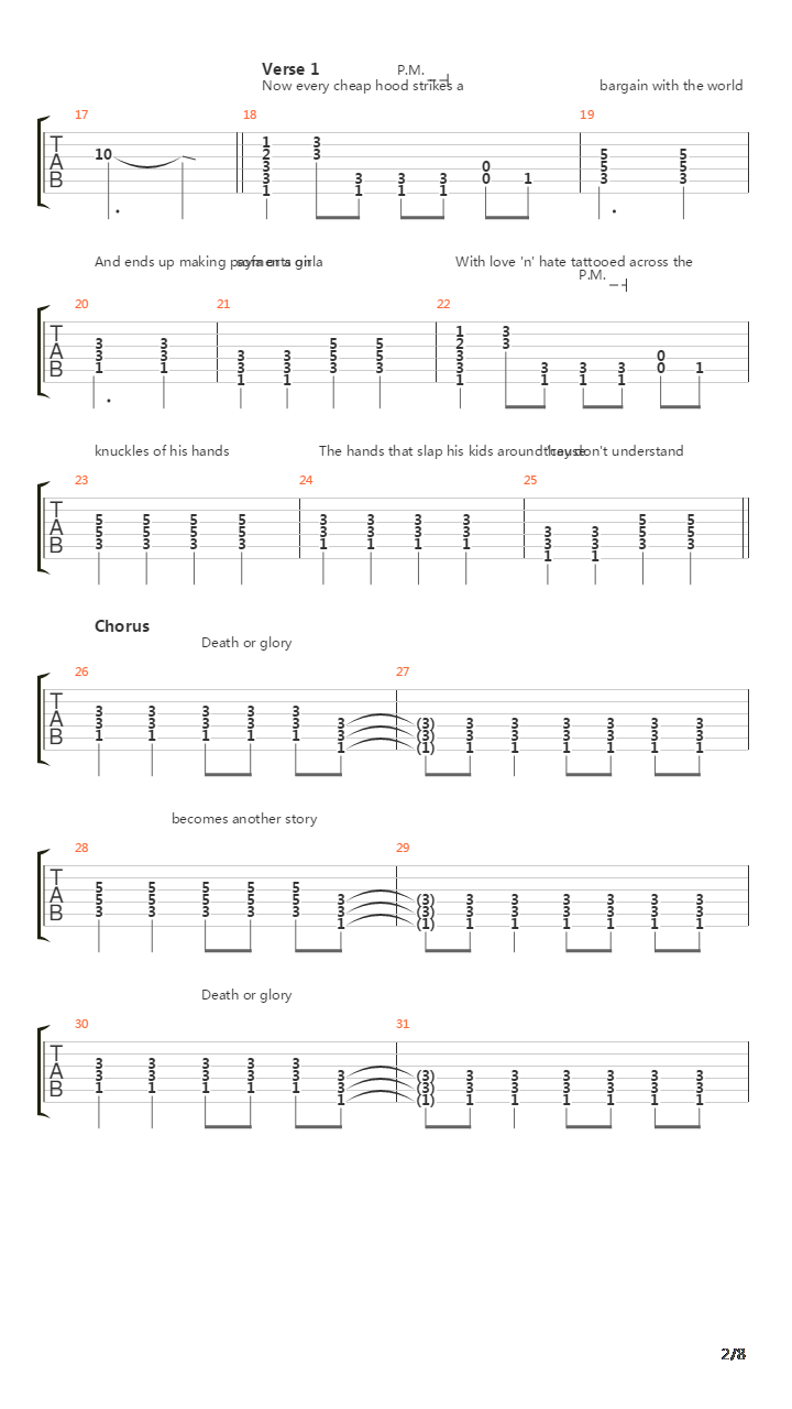 Death Of Glory吉他谱