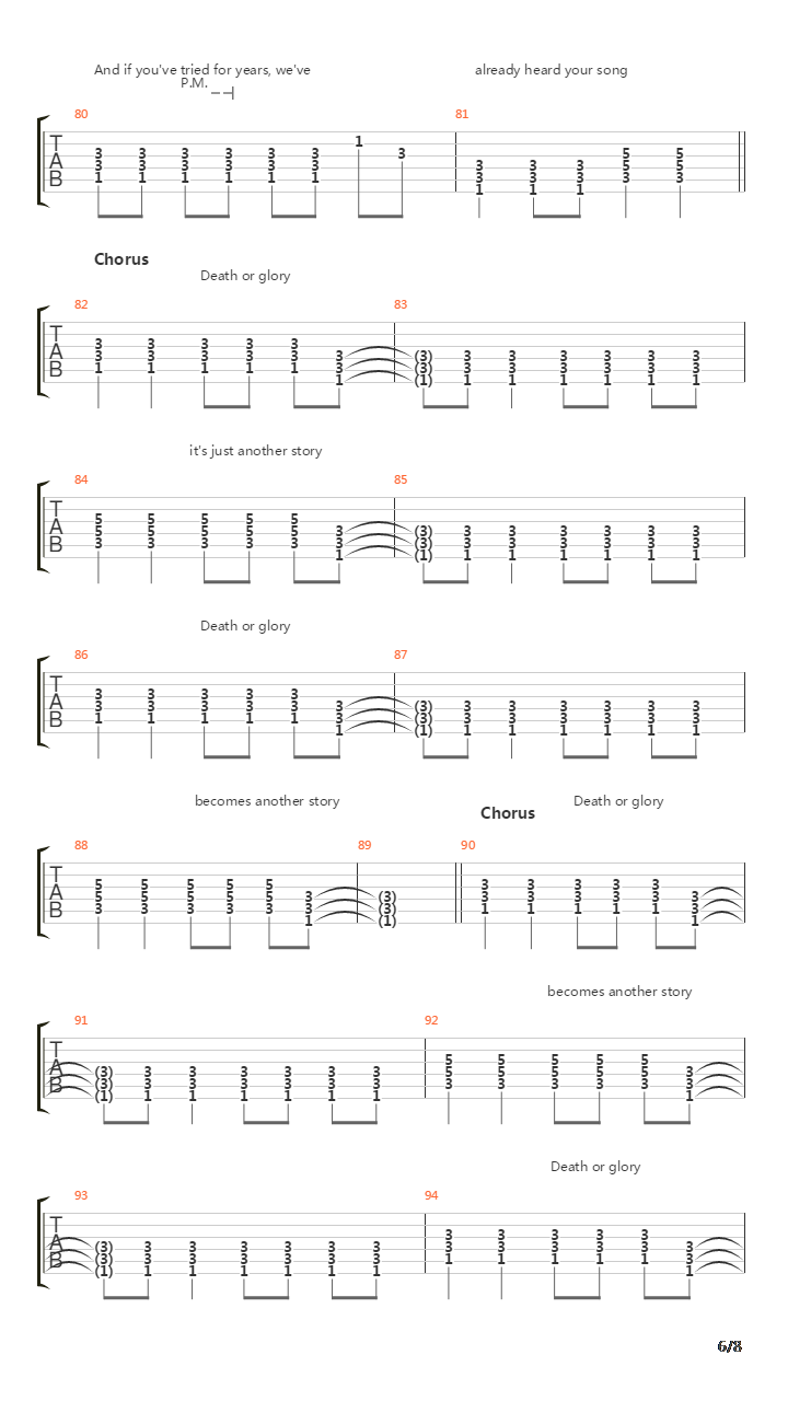 Death Of Glory吉他谱