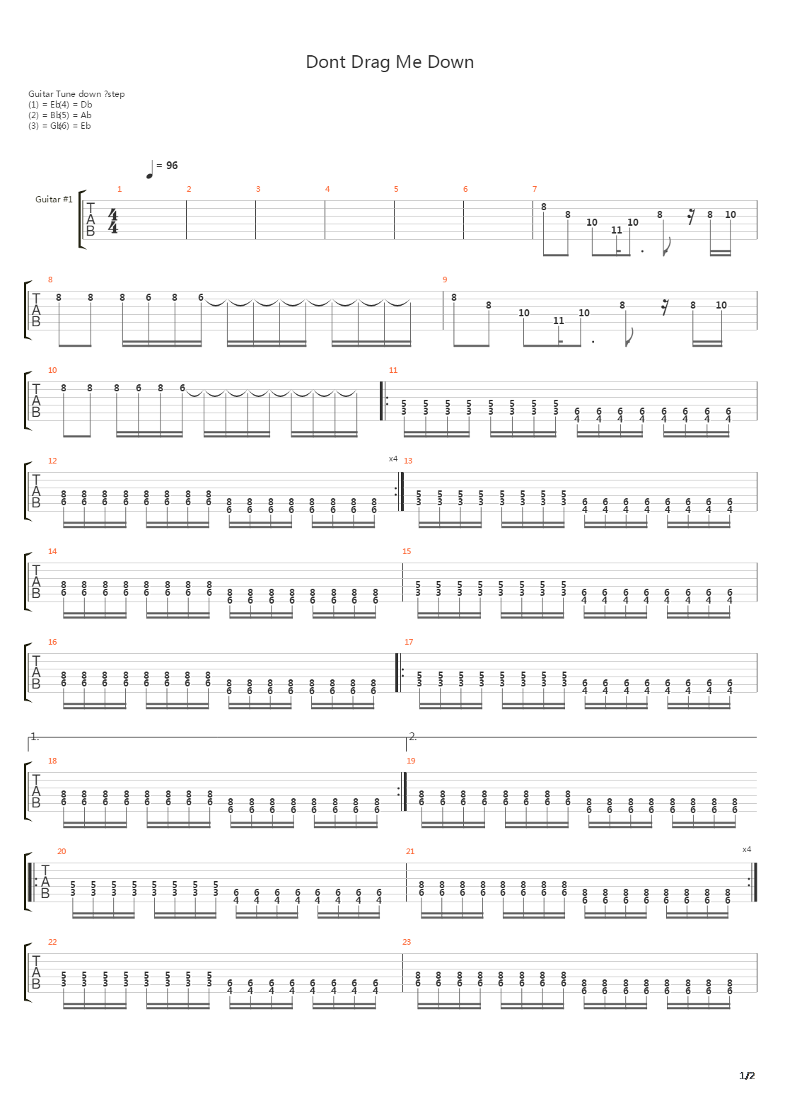 Dont Drag Me Down吉他谱