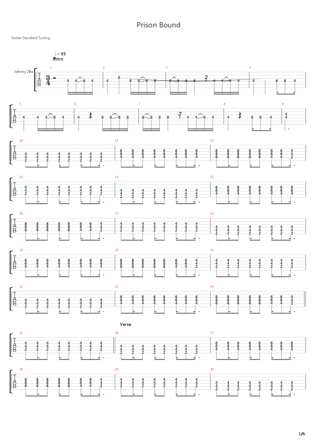 Prison Bound吉他谱