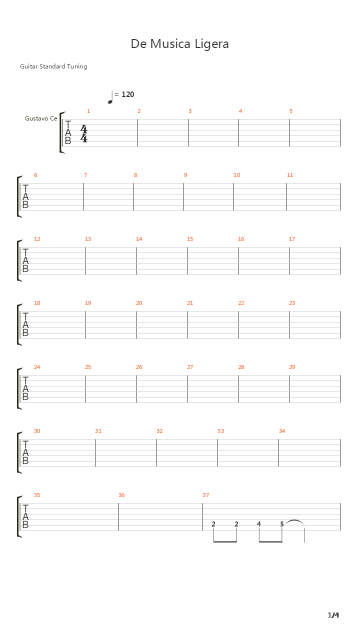 De Musica Ligera吉他谱