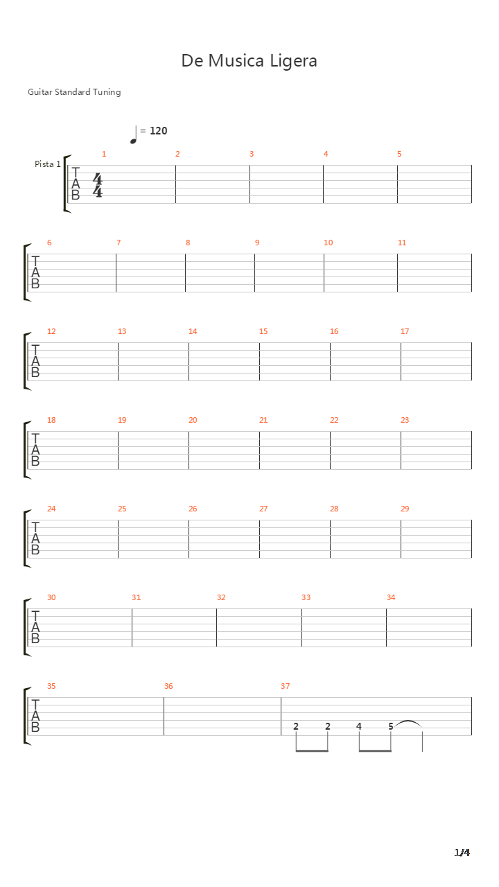 De Musica Ligera吉他谱