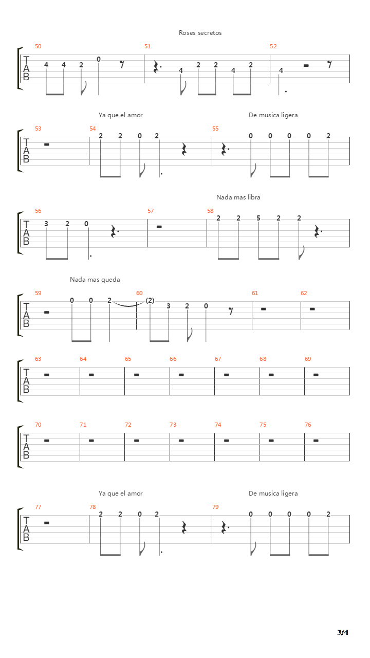 De Musica Ligera吉他谱