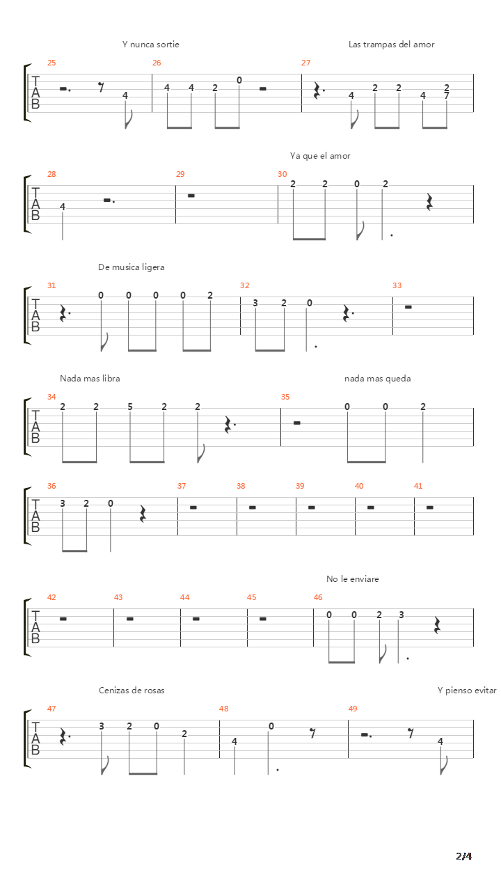 De Musica Ligera吉他谱