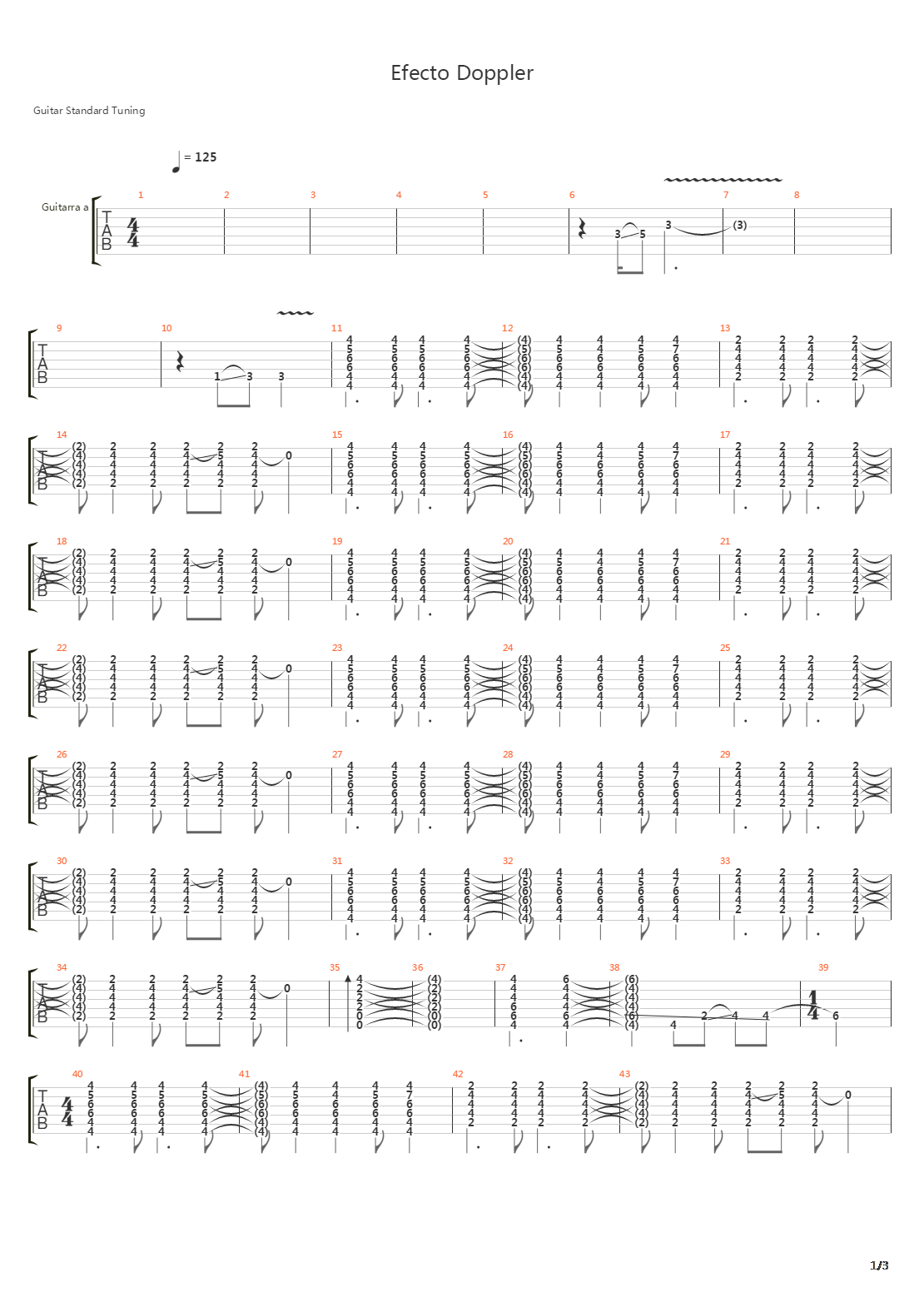 Efecto Doppler吉他谱