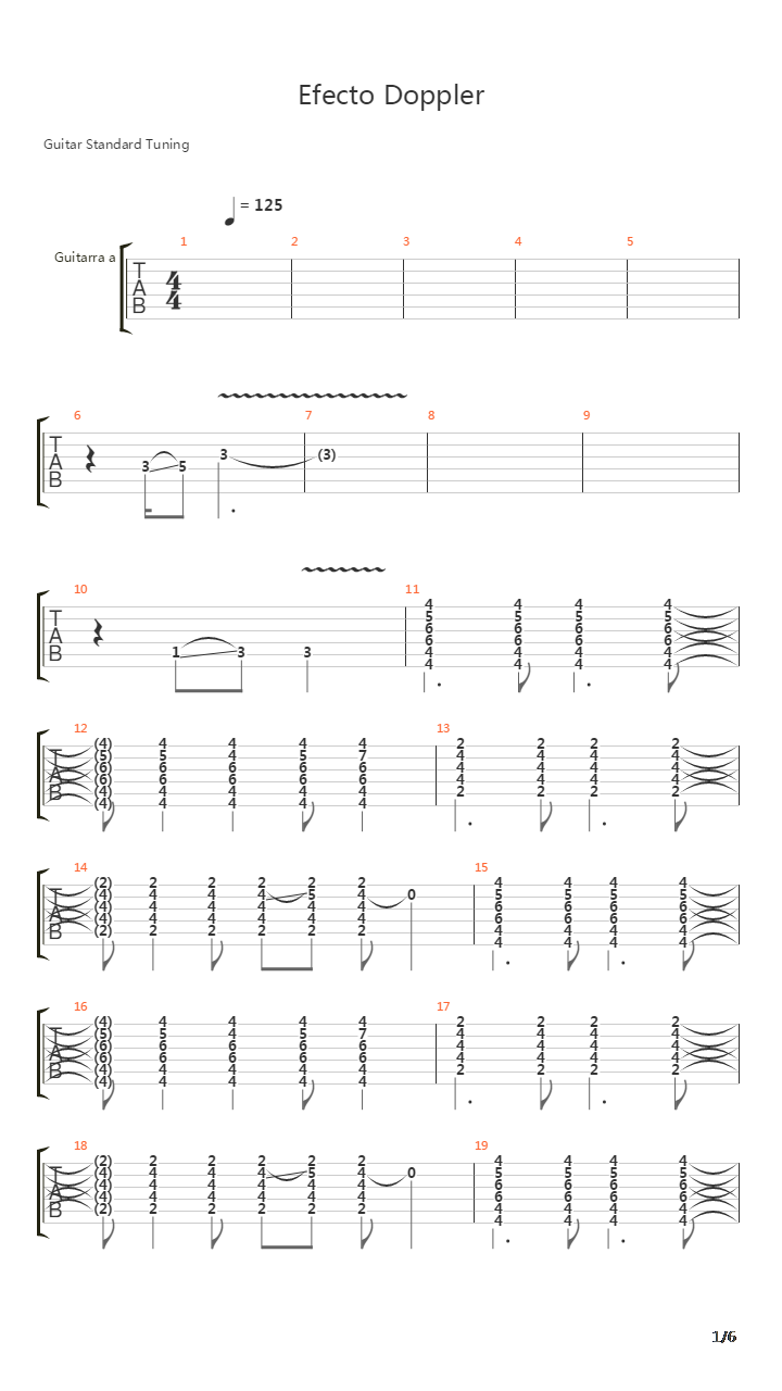 Efecto Doppler吉他谱