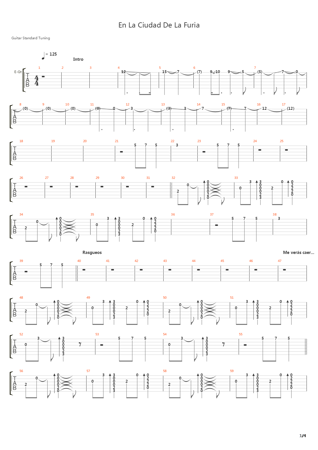 En La Ciudad De La Furia吉他谱